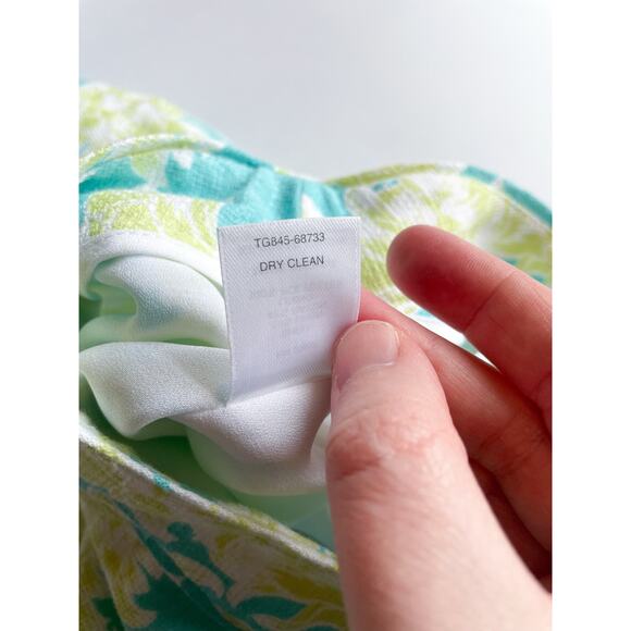 Women's Vintage Pendleton Linen Blend Aqua and Lime Green Skirt Size 14 - Picture 7 of 8